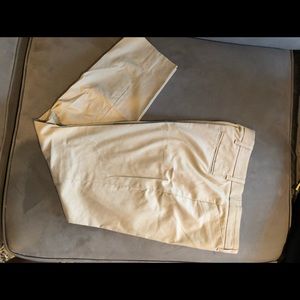 Khaki stretch crop pant